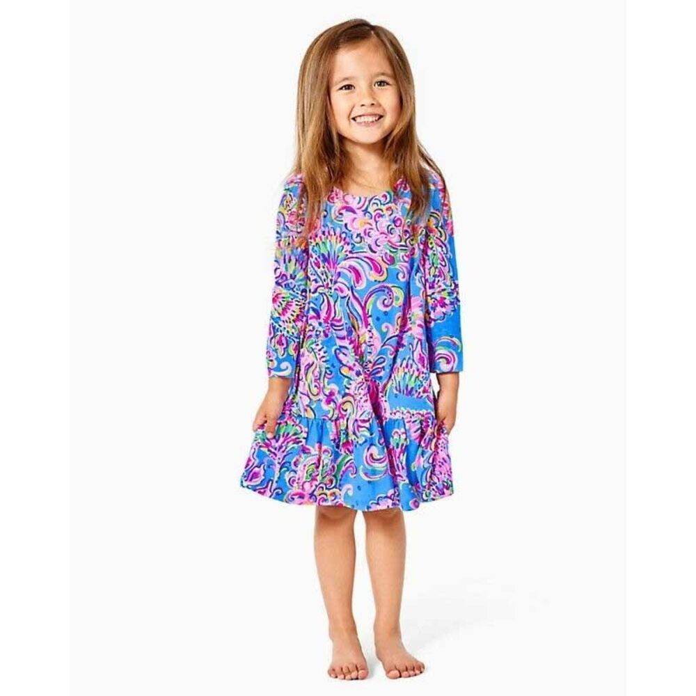 Lilly Pulitzer Girls Mermaid Grotto Mini Jena Shift Dress L 8-10 Years 287670